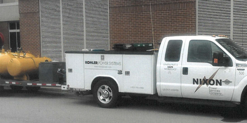 Sage Oil Vac service trailer with Nixon Power Services truck
