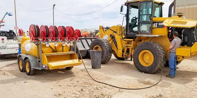 Sage Oil Vac mobile lube cart on site with Rabern Rentals