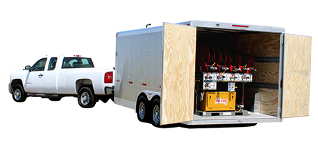 Sage Oil Vac enclosed jobsite trailer