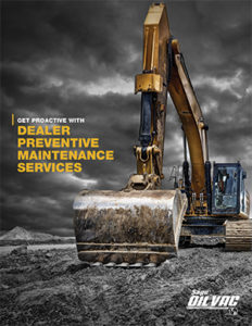 Preventative Maintenance Guide Cover Page with an excavator
